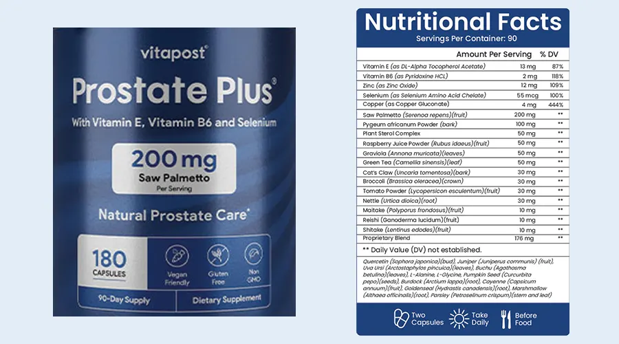 Prostate Plus Ingredients